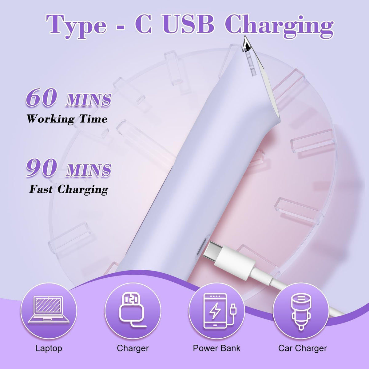 4-in-1 Women's Electric Razor, | Head Body Hair Trimmer for Women