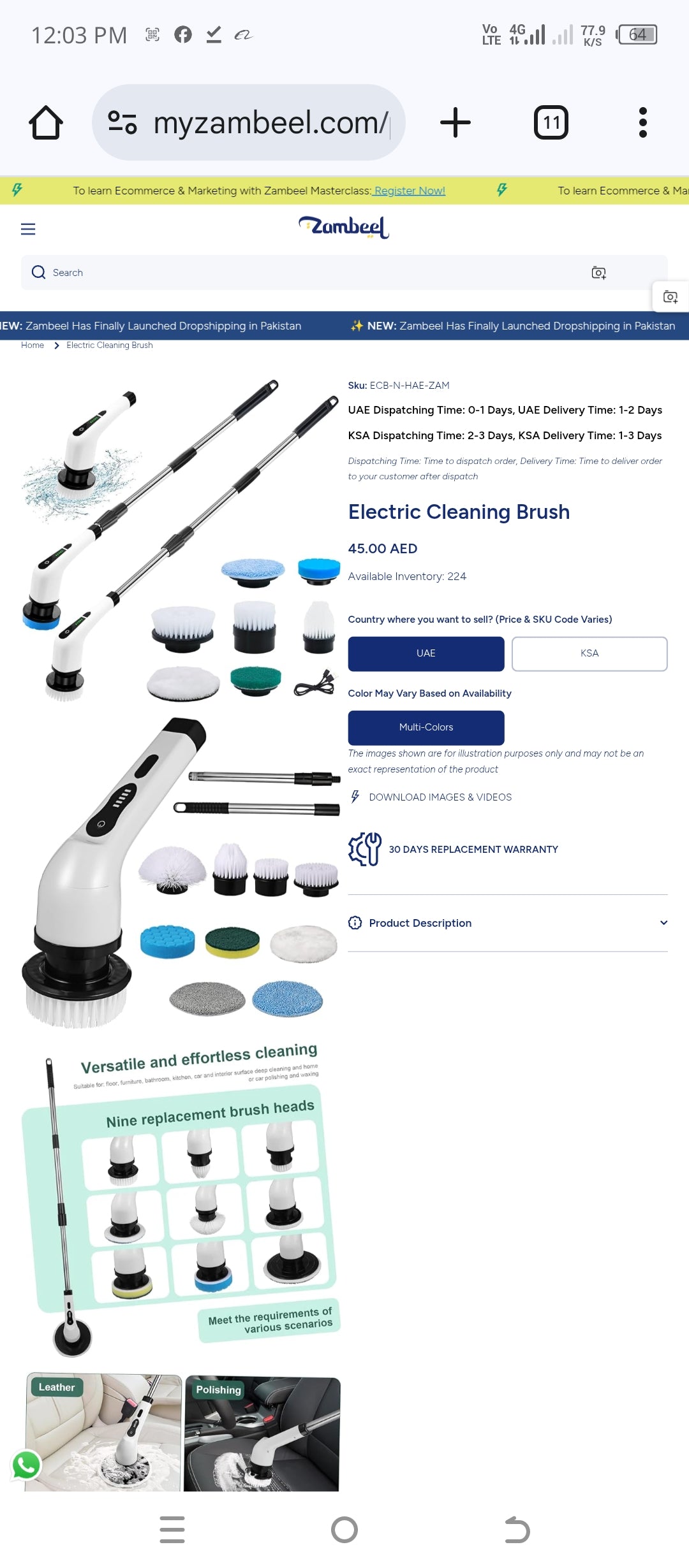 Electric Cleaning Brush – Powerful Bathroom & Kitchen Scrubber