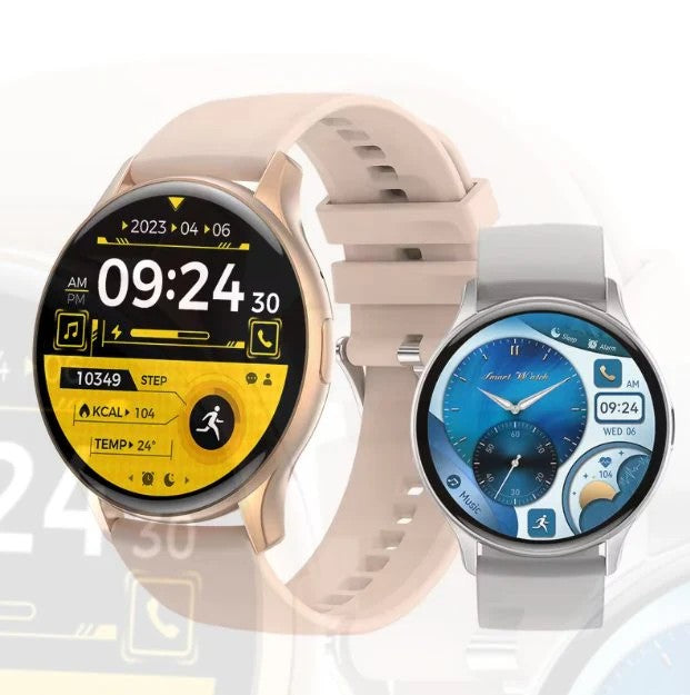 ساعة ذكية بشاشة AMOLED: شاشة نابضة بالحياة، تصميم أنيق، تتبع اللياقة البدنية، إشعارات، مقاومة للماء